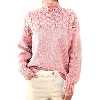 Doreen | Suéter de punto trenzado para mujer con cuello alto