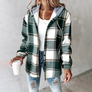 Shanie | Chaqueta a Cuadros con Capucha Integrada para Mujer