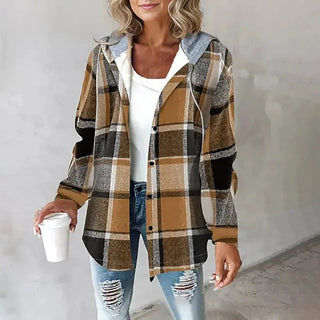 Shanie | Chaqueta a Cuadros con Capucha Integrada para Mujer