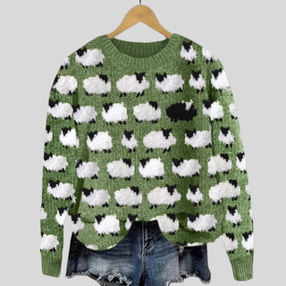 Virelle | Women's Graphic Crewneck Knit Sweater