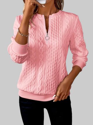 Georgette | Suéter de Punto Trenzado para Mujer con Cremallera Frontal
