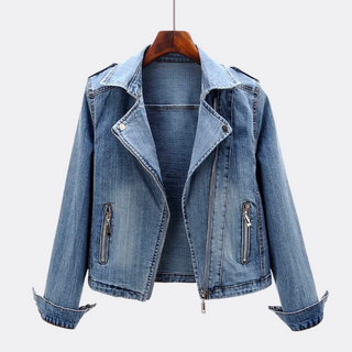 Sienna | Chaqueta Vaquera Asimétrica con Cremallera para Mujer