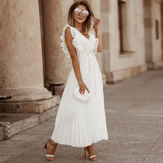 Vestido de volante elegante máximo para mujeres - Soraya 0