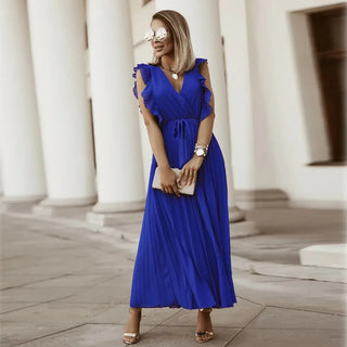 Vestido de volante elegante máximo para mujeres - Soraya 10