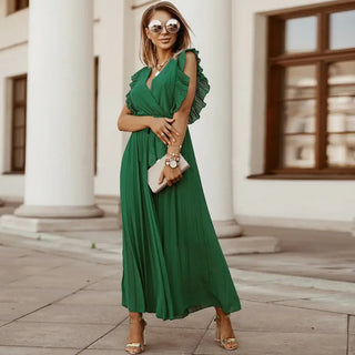 Vestido de volante elegante máximo para mujeres - Soraya 11