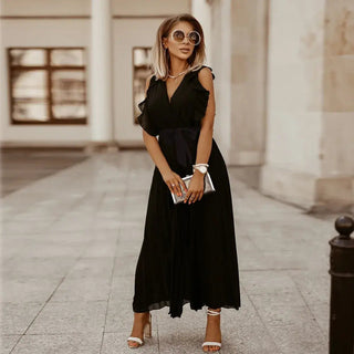 Vestido de volante elegante máximo para mujeres - Soraya 4