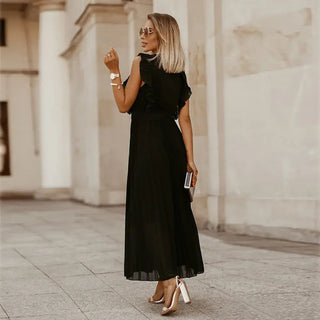Vestido de volante elegante máximo para mujeres - Soraya 6