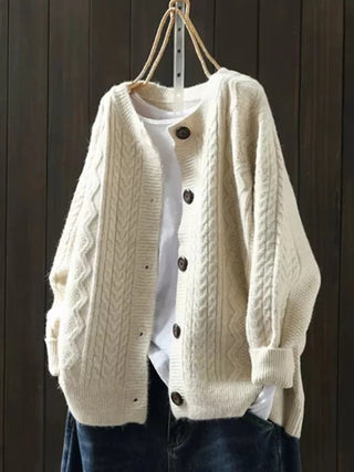 Valmira | Cárdigan Oversize de Punto Trenzado con Botones para Mujer