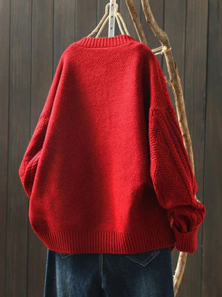Valmira | Cárdigan Oversize de Punto Trenzado con Botones para Mujer