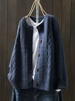 Valmira | Cárdigan Oversize de Punto Trenzado con Botones para Mujer