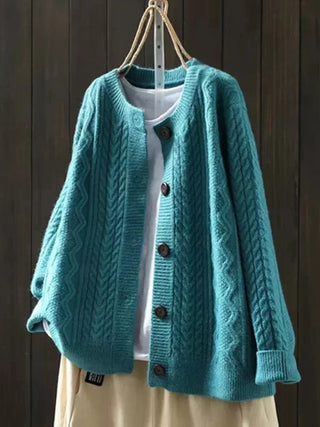 Valmira | Cárdigan Oversize de Punto Trenzado con Botones para Mujer
