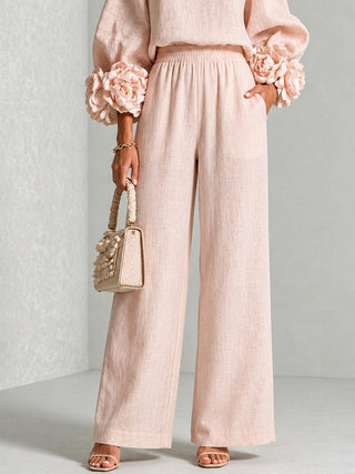 Isabel | Conjunto de Mujer con Mangas Florales y Pantalón Ancho