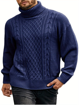 Harrold | Suéter de Punto Trenzado con Cuello Alto para Hombre