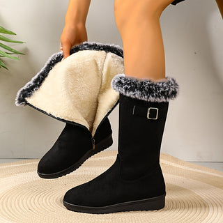 Valnera | Botas de Invierno para Mujer con Forro de Piel y Hebilla