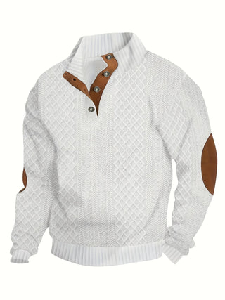 Donald | Suéter Henley de Hombre Texturizado con Cuello Alto y Botones