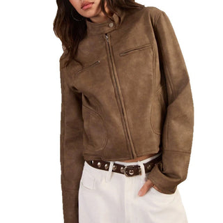 Mirabel | Chaqueta Corta con Efecto Cuero para Mujer