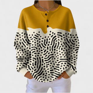 Yulenne | Sudadera Gofrada con Estampado Navideño para Mujer