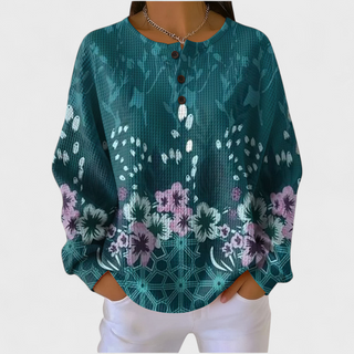 Yulenne | Sudadera Gofrada con Estampado Navideño para Mujer
