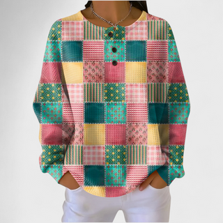 Yulenne | Sudadera Gofrada con Estampado Navideño para Mujer