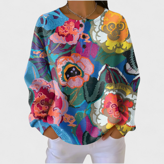Yulenne | Sudadera Gofrada con Estampado Navideño para Mujer