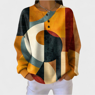 Yulenne | Sudadera Gofrada con Estampado Navideño para Mujer
