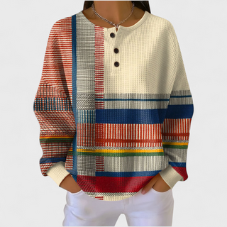 Yulenne | Sudadera Gofrada con Estampado Navideño para Mujer