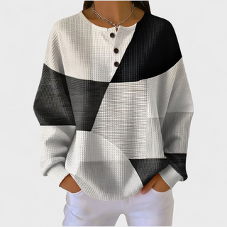 Yulenne | Sudadera Gofrada con Estampado Navideño para Mujer