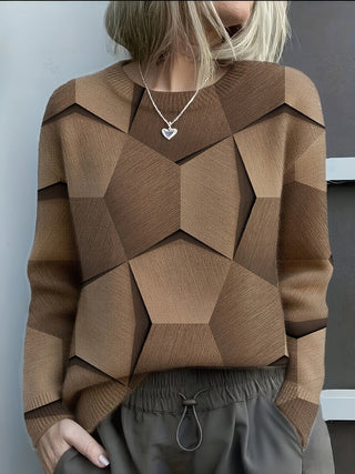 Marveska | Suéter Fino con Estampado Geométrico para Mujer