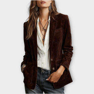 Marveline | Blazer de Ante con Cierre de Botones para Mujer
