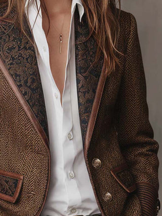 Margaux | Blazer Estructurado con Detalles Estampados para Mujer