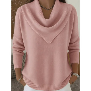 Serelle | Suéter de Mujer de Punto Acanalado con Cuello Tipo Cowl