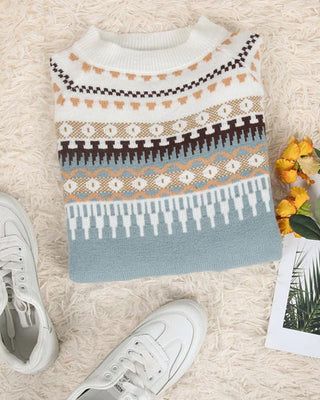 Marvella | Suéter de Punto Fair Isle con Cuello Alto para Mujer