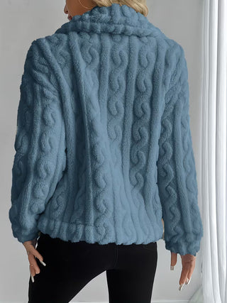 Calvera | Chaqueta Teddy Texturizada de Mujer con Botones Frontales