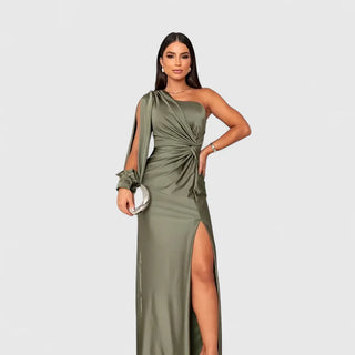 Vestido Largo Asimétrico De Una Manga Para Mujer | Eleonora