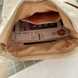 Juliette | Bolso Bandolera de Pana con Bolsillos Interiores para Mujer