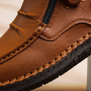Ravellan | Zapatos de Hombre con Costuras Tipo Mocasín y Cierre Lateral