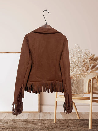 Vesta | Chaqueta Western de Mujer con Flecos y Cierre de Botones