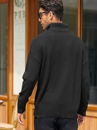 Harrold | Suéter de Punto Trenzado con Cuello Alto para Hombre