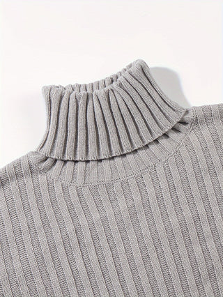 Brenvane | Suéter de Cuello Alto de Punto Canalé para Hombre