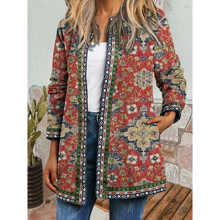 Patricia | Chaqueta de Mujer Estampada de Frente Abierto con Bolsillos