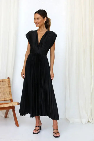 Vestido plisado con escote profundo – Wendy