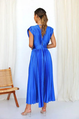 Vestido plisado con escote profundo – Wendy