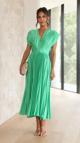 Vestido plisado con escote profundo – Wendy