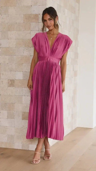 Vestido plisado con escote profundo – Wendy