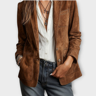 Marveline | Blazer de Ante con Cierre de Botones para Mujer