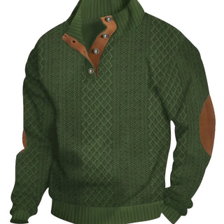 Donald | Suéter Henley de Hombre Texturizado con Cuello Alto y Botones