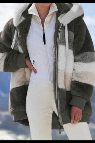 Clara | Chaqueta de Mujer con Capucha y Bloques de Color