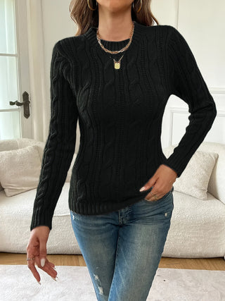 Valene | Suéter de Punto Trenzado de Cuello Redondo para Mujer