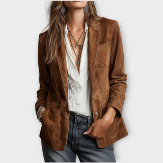 Marveline | Blazer de Ante con Cierre de Botones para Mujer