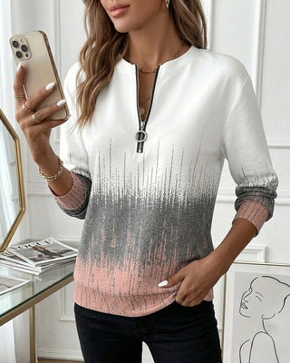 Elvane | Sudadera De Degradado con Cremallera Media para Mujer